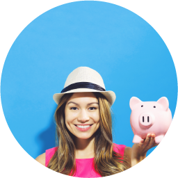 Woman holding Piggy Bank